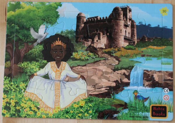 Dieses Puzzle zeigt Fasiledes Castle in Gondar, dem Wahrzeichen dieser Stadt in Äthiopien.
