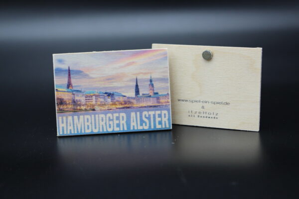 Holzmagnet "Hamburg“ – Alster – Bild 2