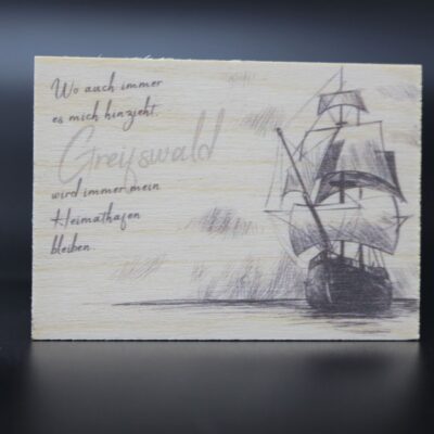 Holzmagnet "Greifswald“ – Heimathafen