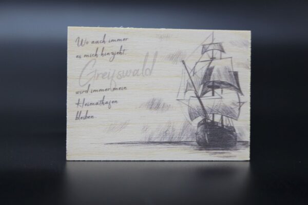 Holzmagnet "Greifswald“ – Heimathafen