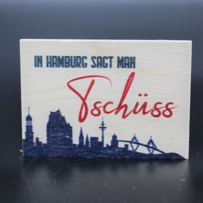 Holzmagnet "Hamburg“ – Tschüss