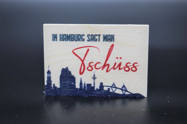 Holzmagnet "Hamburg“ – Tschüss