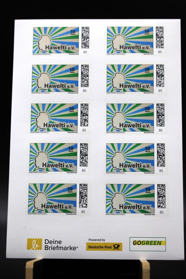 Sonderbriefmarken „10 Jahre Hawelti e.V. – Werk von MicArt63“