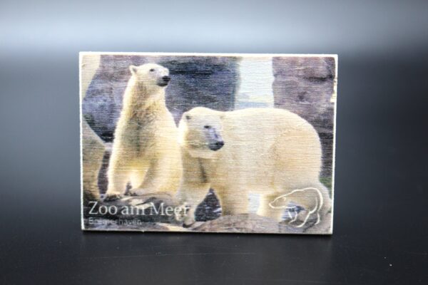 Holzmagnet „Zoo am Meer Bremerhaven" - Eisbär - Motiv II