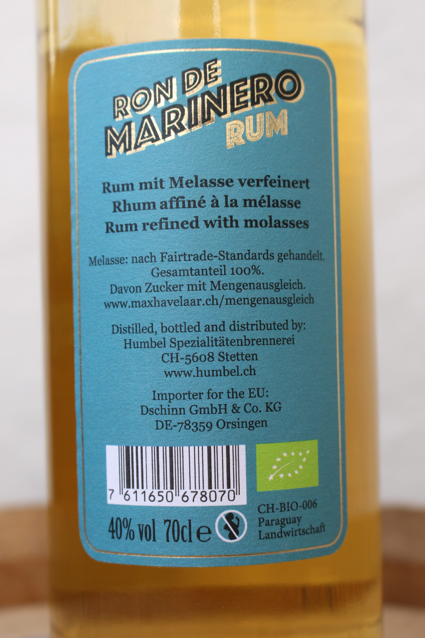 Rum "Ron de Marinero" - SCHWEIZ (BIO) – Bild 3